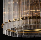 22 Inch Ribbed Glass Round Chandelier - San Marco