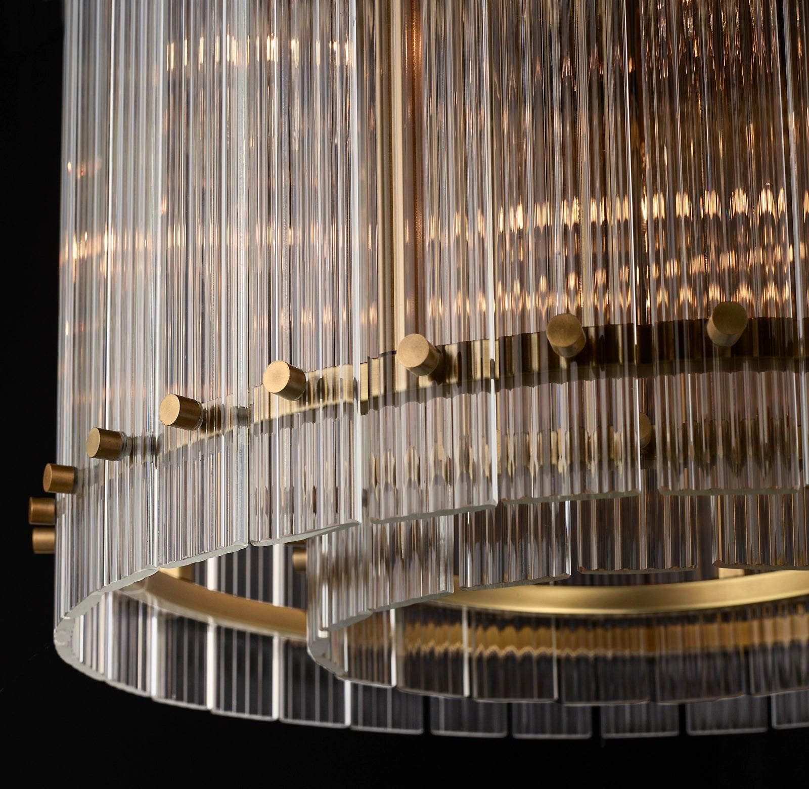 22 Inch Ribbed Glass Round Chandelier - San Marco