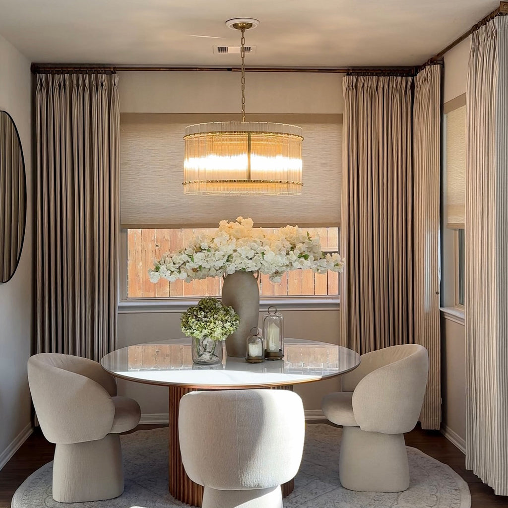 22 Inch Ribbed Glass Round Chandelier - San Marco