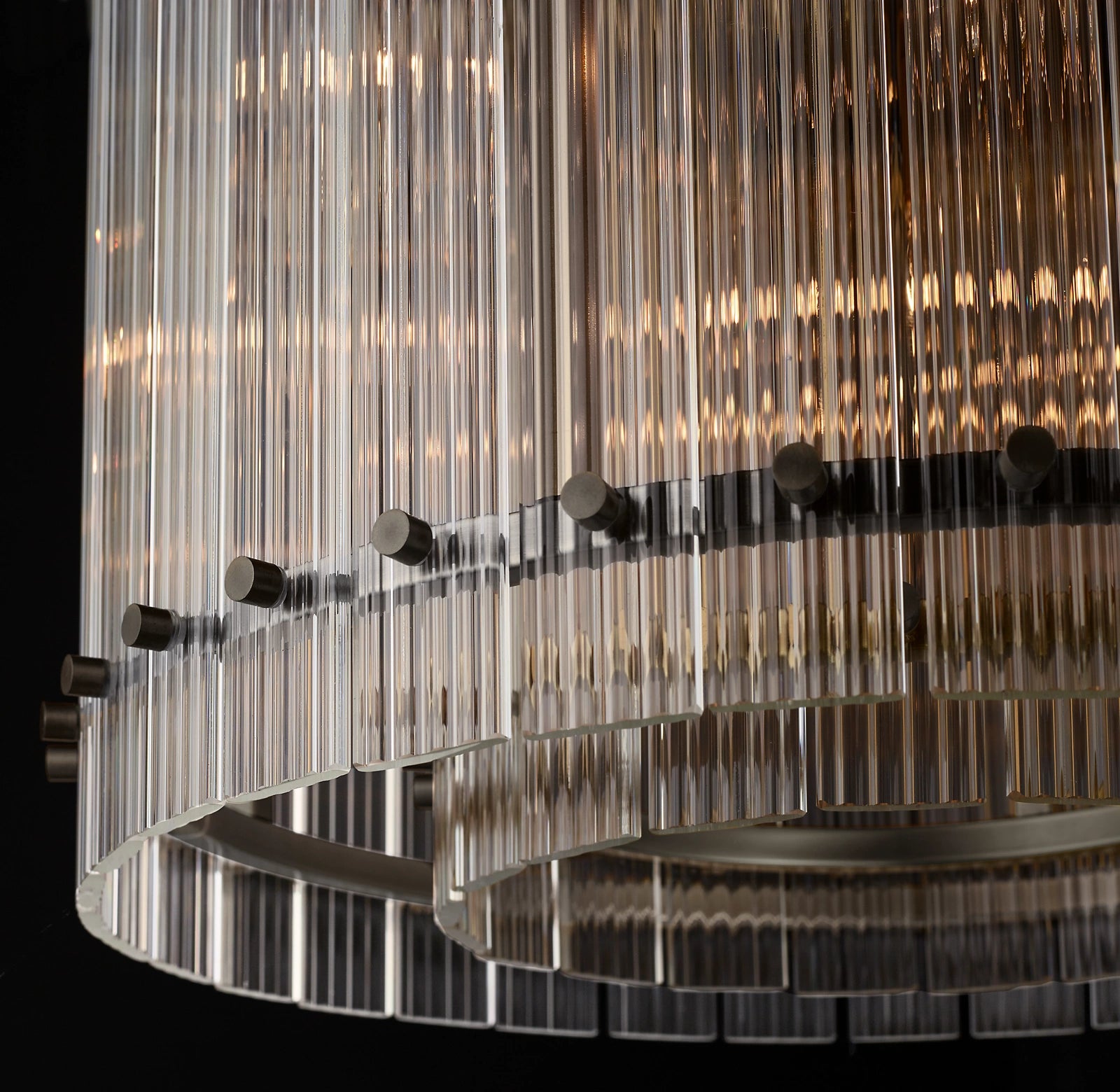 22 Inch Ribbed Glass Round Chandelier - San Marco