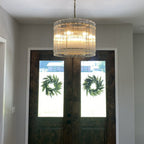 22 Inch Ribbed Glass Round Chandelier - San Marco