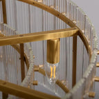 37 Inch Ribbed Glass Round Chandelier - San Marco