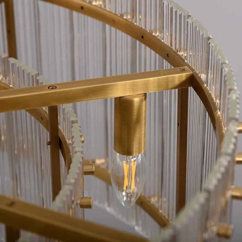 37 Inch Ribbed Glass Round Chandelier - San Marco