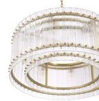 37 Inch Ribbed Glass Round Chandelier - San Marco