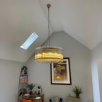 37 Inch Ribbed Glass Round Chandelier - San Marco