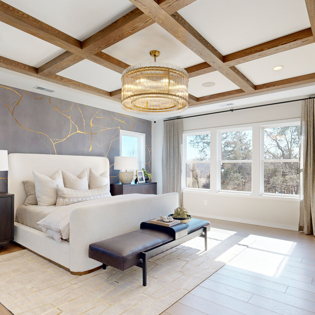 37 Inch Ribbed Glass Round Chandelier - San Marco