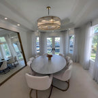 37 Inch Ribbed Glass Round Chandelier - San Marco