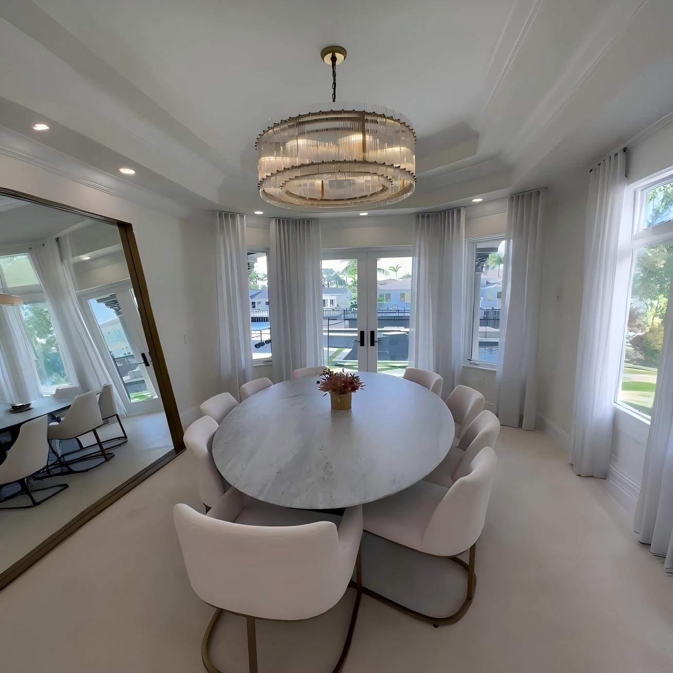 37 Inch Ribbed Glass Round Chandelier - San Marco