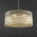 37 Inch Ribbed Glass Round Chandelier - San Marco