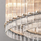 22 Inch Ribbed Glass Round Chandelier - San Marco
