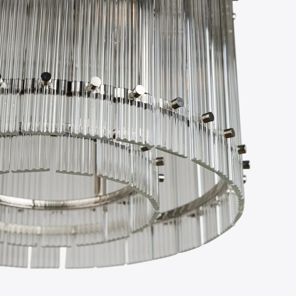 22 Inch Ribbed Glass Round Chandelier - San Marco