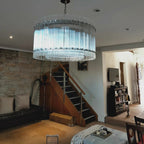 22 Inch Ribbed Glass Round Chandelier - San Marco