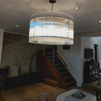 22 Inch Ribbed Glass Round Chandelier - San Marco