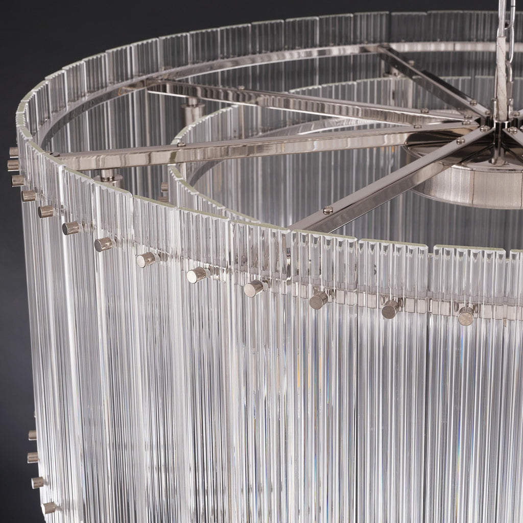 37 Inch Ribbed Glass Round Chandelier - San Marco