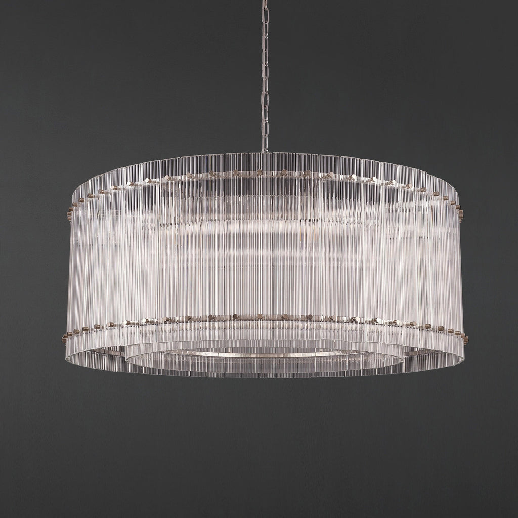 37 Inch Ribbed Glass Round Chandelier - San Marco