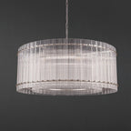 37 Inch Ribbed Glass Round Chandelier - San Marco