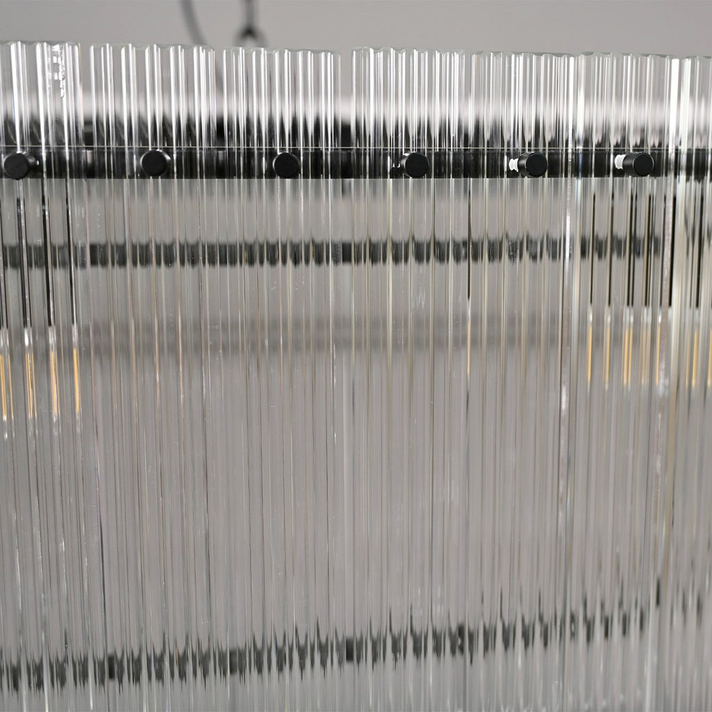 48 Inch Ribbed Glass Two-Tier Chandelier - San Marco
