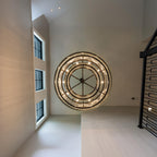 48 Inch Ribbed Glass Two-Tier Chandelier - San Marco