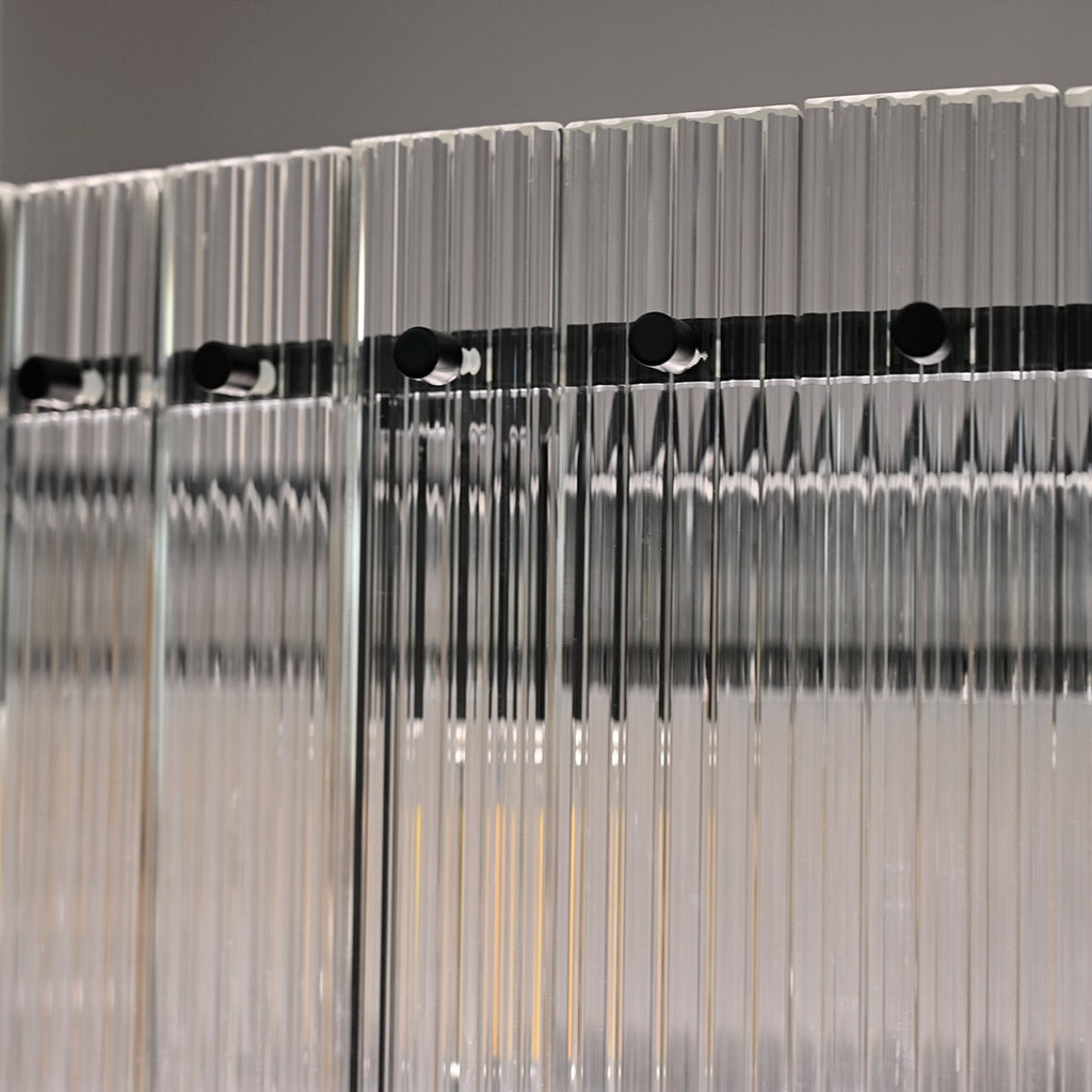 48 Inch Ribbed Glass Two-Tier Chandelier - San Marco