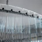 60 Inch Ribbed Glass Two-Tier Chandelier - San Marco