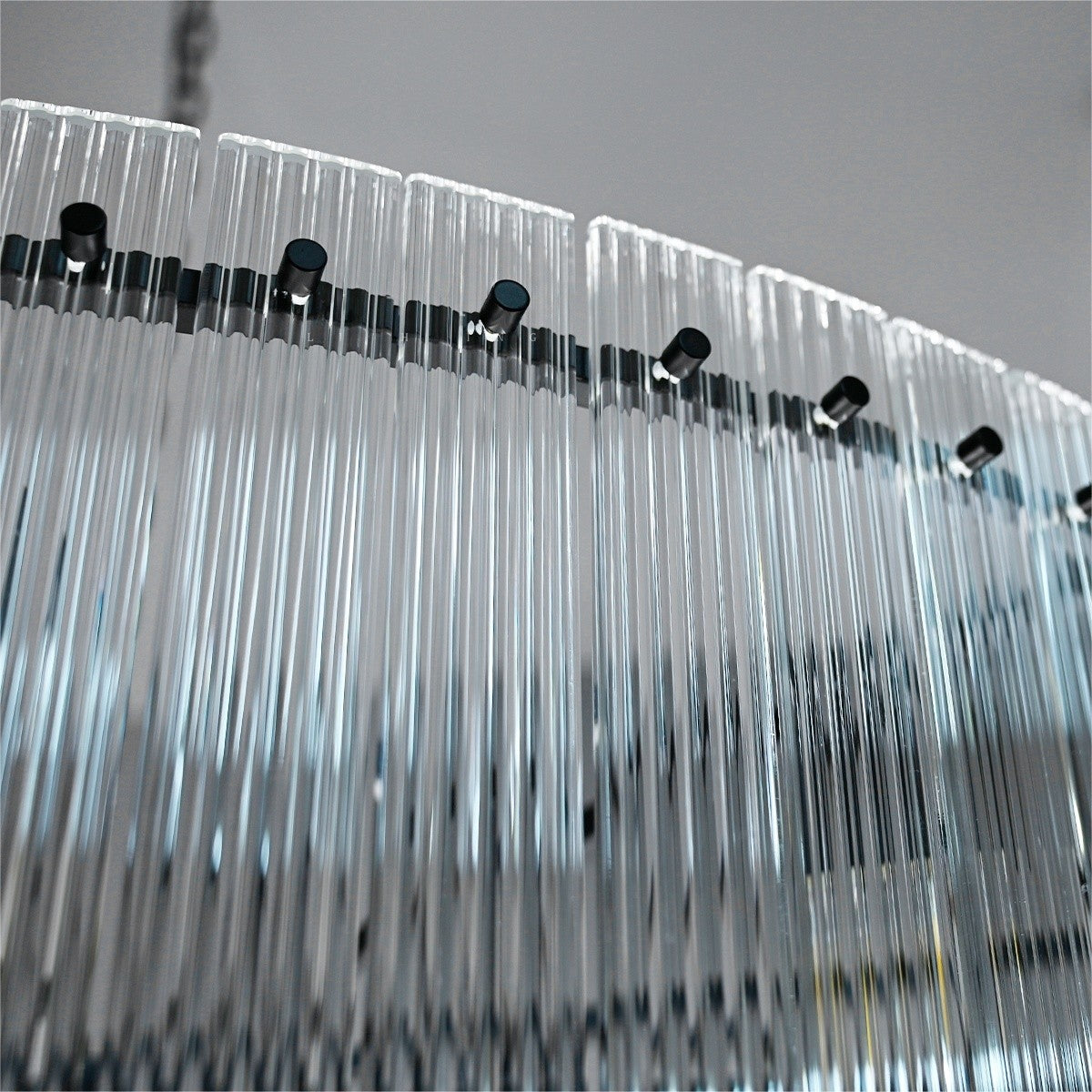 60 Inch Ribbed Glass Two-Tier Chandelier - San Marco