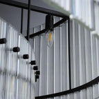 60 Inch Ribbed Glass Two-Tier Chandelier - San Marco