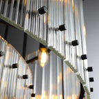 60 Inch Ribbed Glass Two-Tier Chandelier - San Marco