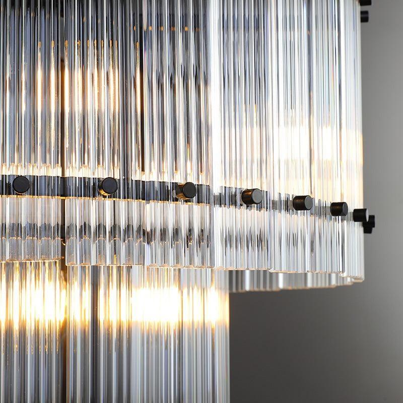 22 Inch Ribbed Glass Two-Tier Chandelier - San Marco