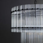22 Inch Ribbed Glass Two-Tier Chandelier - San Marco