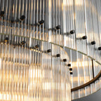 37 Inch Ribbed Glass Two-Tier Chandelier - San Marco