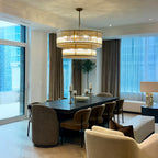 48 Inch Ribbed Glass Two-Tier Chandelier - San Marco