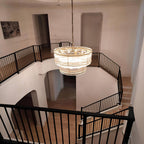 48 Inch Ribbed Glass Two-Tier Chandelier - San Marco