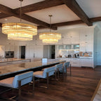 60 Inch Ribbed Glass Two-Tier Chandelier - San Marco