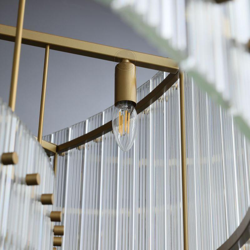 60 Inch Ribbed Glass Two-Tier Chandelier - San Marco