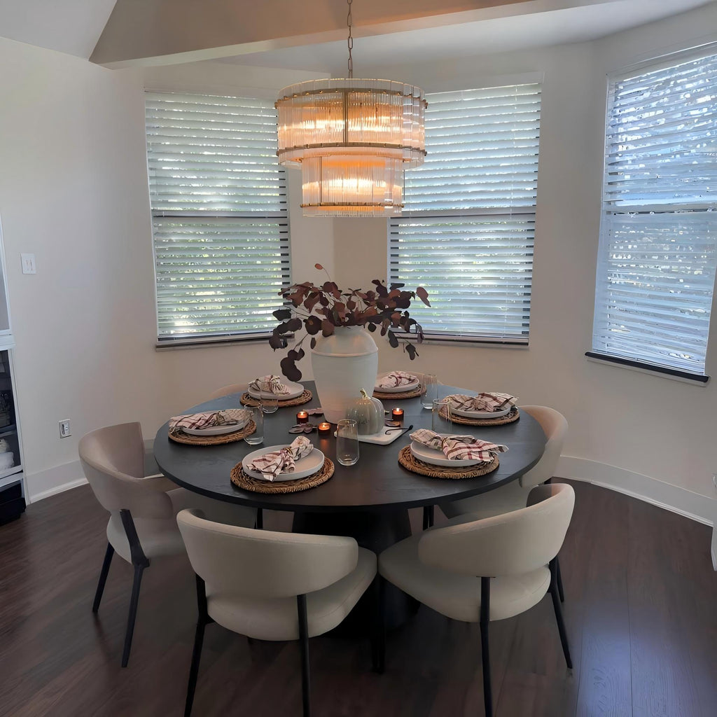 22 Inch Ribbed Glass Two-Tier Chandelier - San Marco