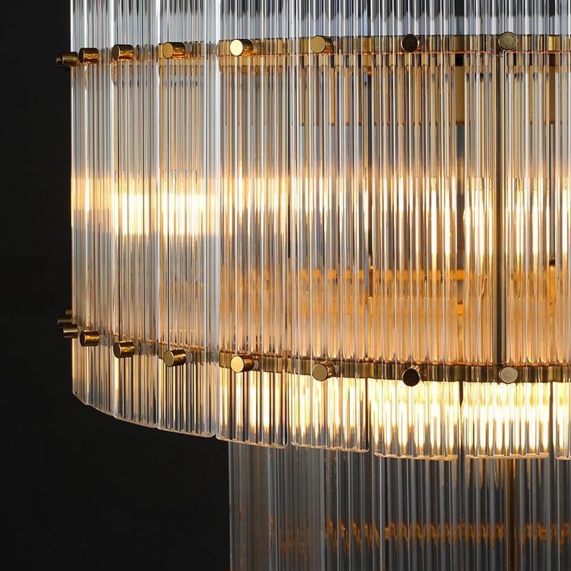 22 Inch Ribbed Glass Two-Tier Chandelier - San Marco