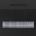 54 Inch Ribbed Glass Rectangular Chandelier - San Marco