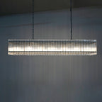 54 Inch Ribbed Glass Rectangular Chandelier - San Marco