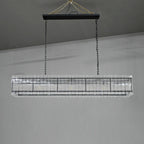 54 Inch Ribbed Glass Rectangular Chandelier - San Marco