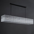 72 Inch Ribbed Glass Rectangular Chandelier - San Marco