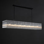 72 Inch Ribbed Glass Rectangular Chandelier - San Marco