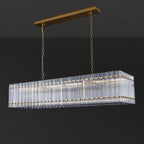 54 Inch Ribbed Glass Rectangular Chandelier - San Marco