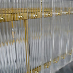 54 Inch Ribbed Glass Rectangular Chandelier - San Marco