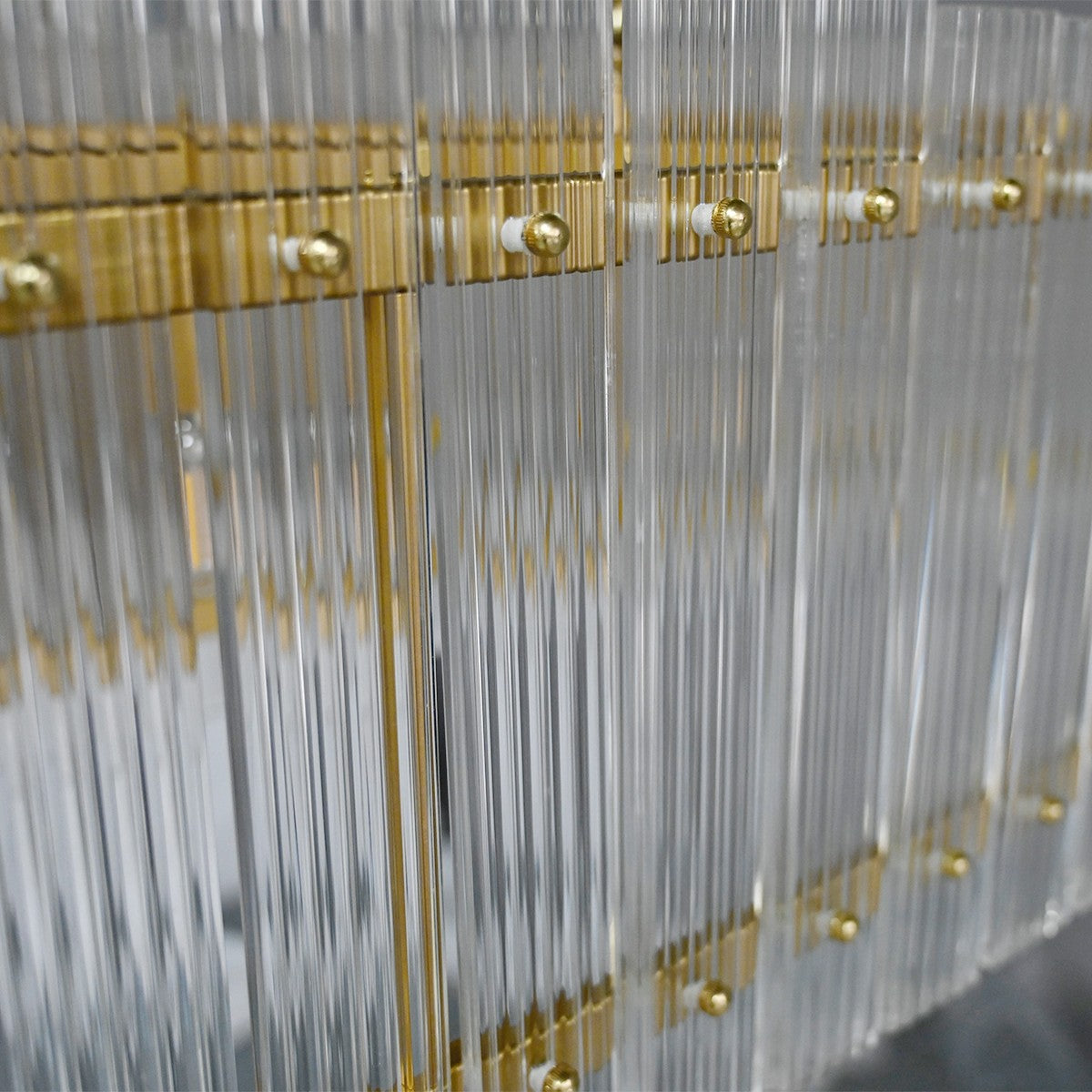 54 Inch Ribbed Glass Rectangular Chandelier - San Marco
