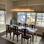 54 Inch Ribbed Glass Rectangular Chandelier - San Marco