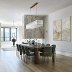 72 Inch Ribbed Glass Rectangular Chandelier - San Marco