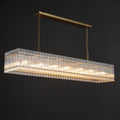 72 Inch Ribbed Glass Rectangular Chandelier - San Marco
