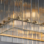 72 Inch Ribbed Glass Rectangular Chandelier - San Marco