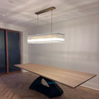 72 Inch Ribbed Glass Rectangular Chandelier - San Marco