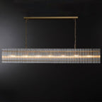 72 Inch Ribbed Glass Rectangular Chandelier - San Marco